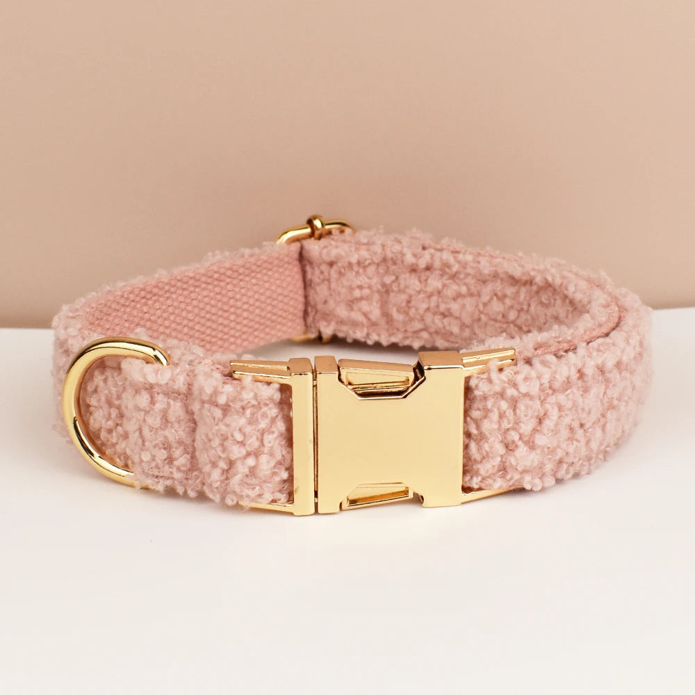 Pet Dog Collar Handmadeteddy Fabric Necklace Pet Dog Supplies Woven Accessories Autumn Winter Christmas Set Teddy 01