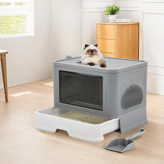 Dawlish Wide Entry Jumbo Foldable Cat Litter Box