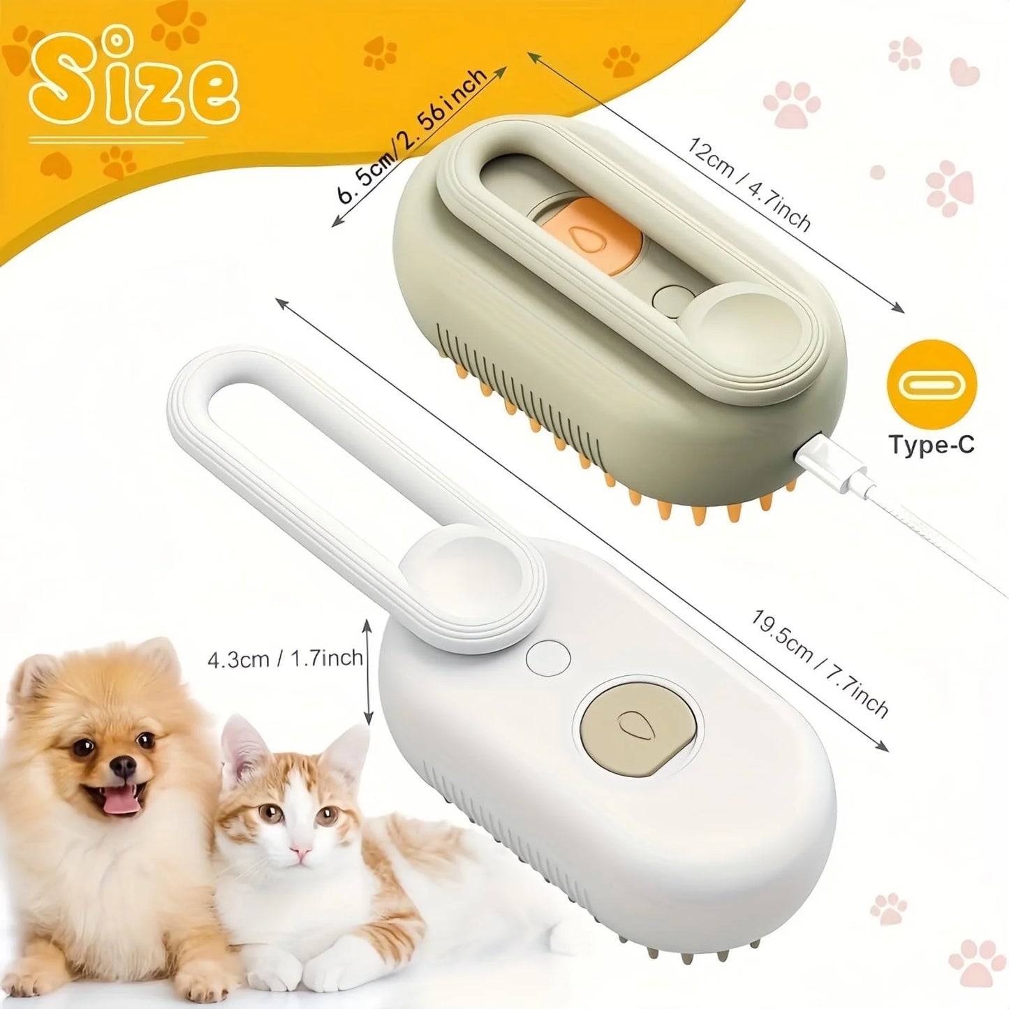 Cat Steam Brush 2024 New Pet Steam Groomer Comb,Pet Hair Steamy Brushes,Pet Dogs