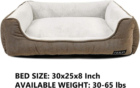 Durable Square Dog Bed - Machine Washable, Comfortable for Medium Dogs