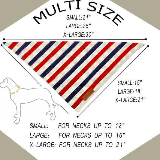 4Th of July Dog Bandanas 2 Pack, Reversible American Flag Pet Scarf for Boy and Girl, Premium Durable Fabric, Patriotic Bandana for Large and Extra Large Dogs (X-Large)
