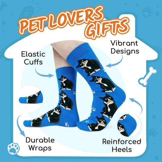 Funny Cat Goat Corgi Gifts for Men Boys, Novety Crazy Silly Fun Duck Animal Socks