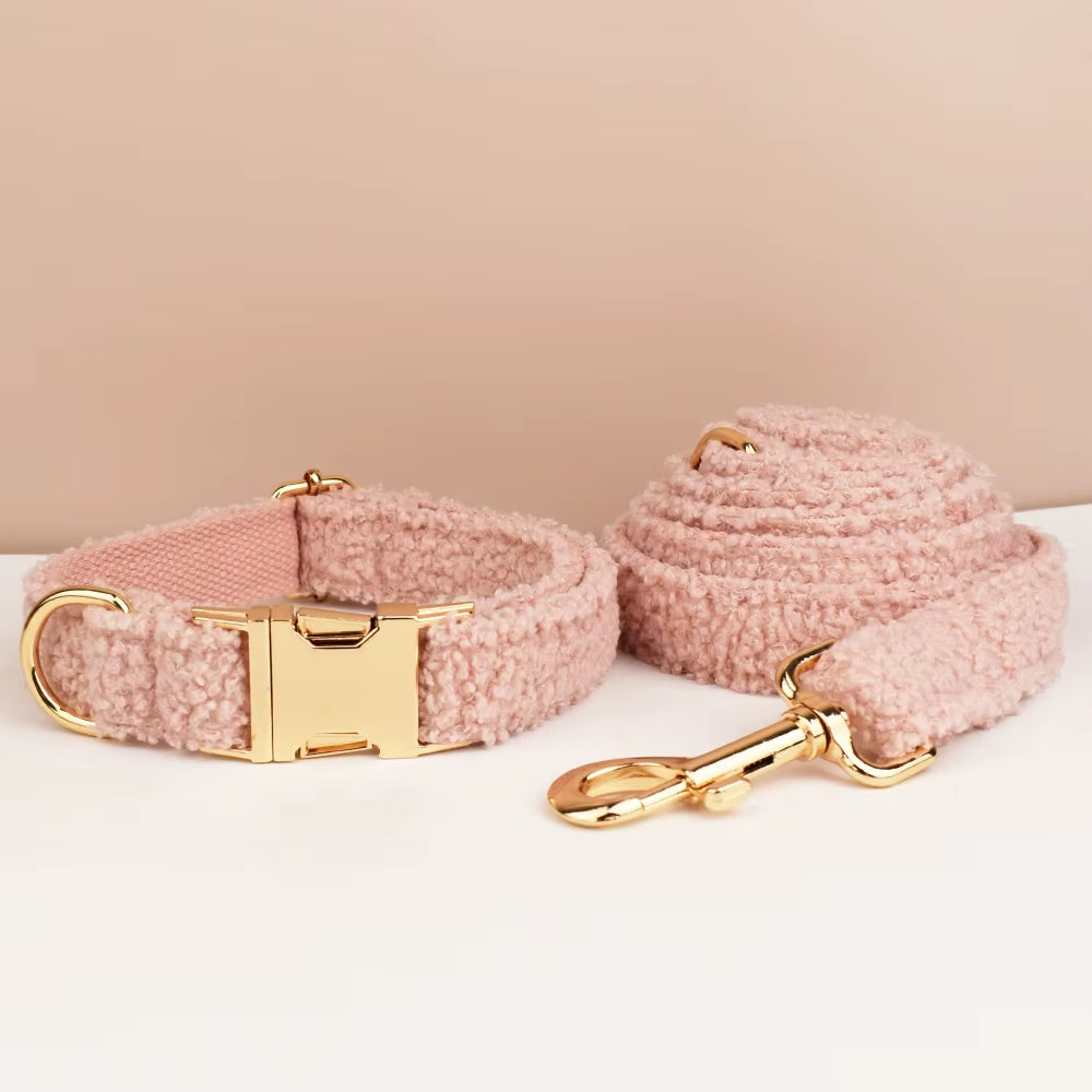 Pet Dog Collar Handmadeteddy Fabric Necklace Pet Dog Supplies Woven Accessories Autumn Winter Christmas Set Teddy 01