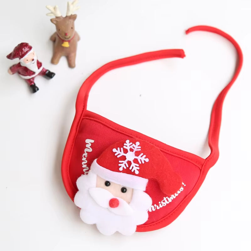 Adorable Funny Dog Christmas Hat and Santa Bibs - Perfect for Holiday Parties and Festive Cosplay!