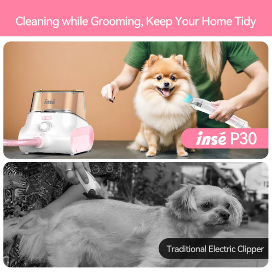 Grooming Vaccum, 4.5L Large Capacity Pet Grooming Kit & 5-In-1 Ultra-Low Noise Pet Grooming Vacu for Dog, Cat