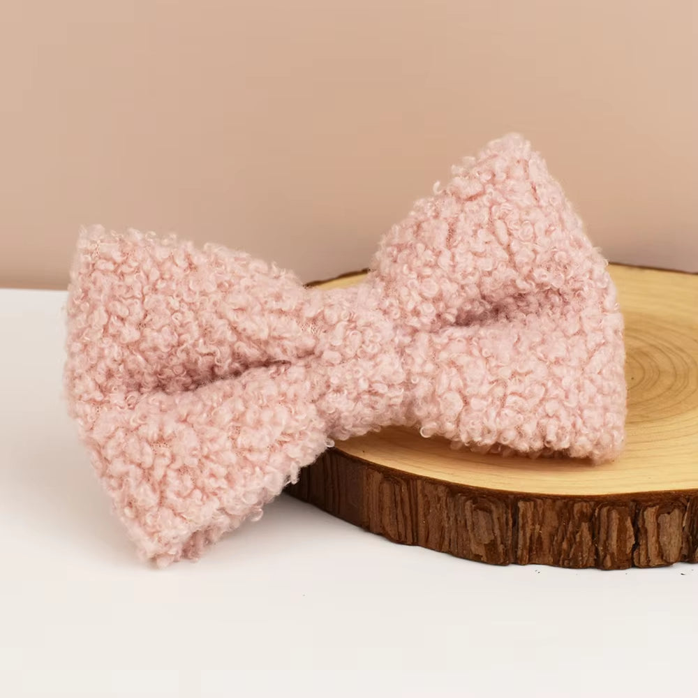 Pet Dog Collar Handmadeteddy Fabric Necklace Pet Dog Supplies Woven Accessories Autumn Winter Christmas Set Teddy 01