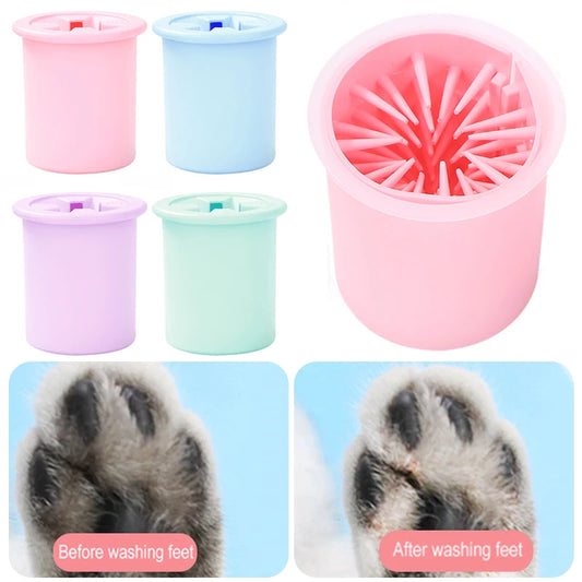 Pet Paw Cleaner Soft Silicone Foot Cleaning Brush Portable Pet Dogs Towel Foot Washer Cleaning Bucket Clean Brush Supplies