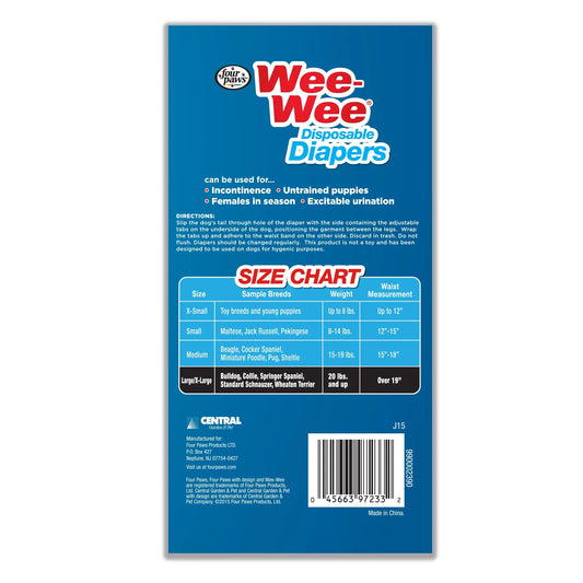 Wee-Wee Extra Large Disposable Dog Diapers, 12-Pack