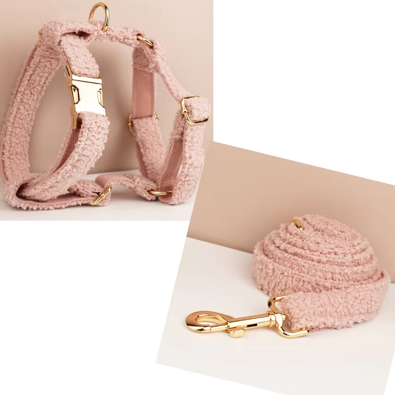 Pet Dog Collar Handmadeteddy Fabric Necklace Pet Dog Supplies Woven Accessories Autumn Winter Christmas Set Teddy 01