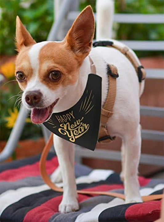 Dog New Years Costume Happy New Year Outfit for Dogs Pet Collar Scarf for Smaller Dogs New Year