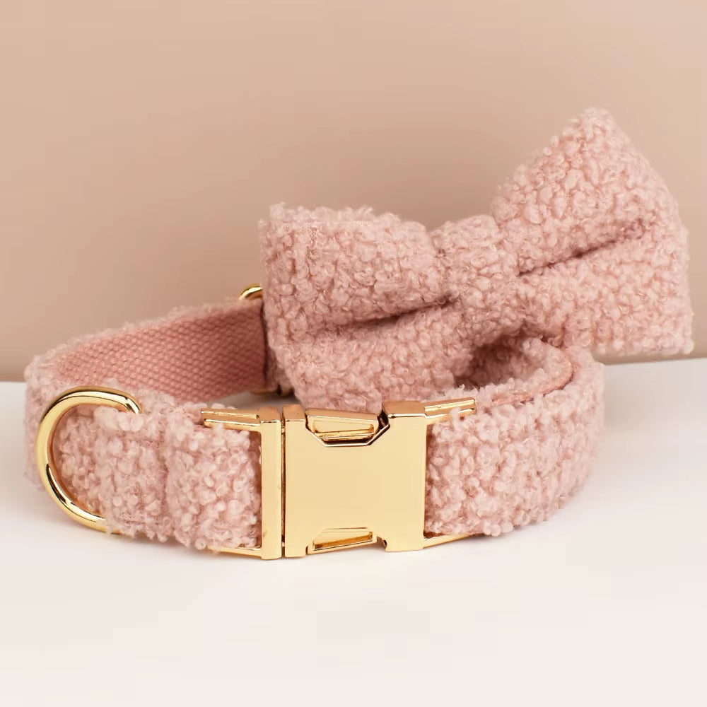 Pet Dog Collar Handmadeteddy Fabric Necklace Pet Dog Supplies Woven Accessories Autumn Winter Christmas Set Teddy 01