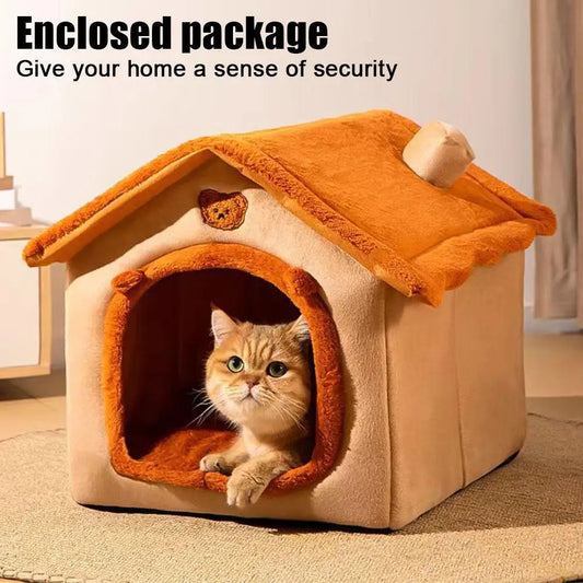Thickened Pet Warm House Cat and Dog House Winter Warm Universal for All Seasons Detachable and Washable Cute New Comfortable