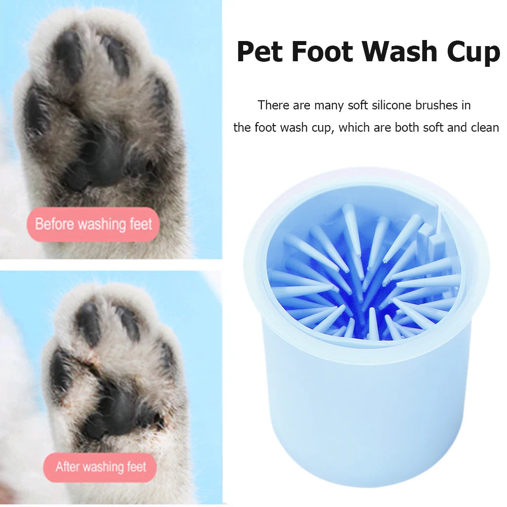 Pet Paw Cleaner Soft Silicone Foot Cleaning Brush Portable Pet Dogs Towel Foot Washer Cleaning Bucket Clean Brush Supplies