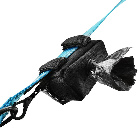 Poop Bag Dispenser (Black) 2 Pack - Improved Design! - Quick Bag Dispenser with No Dangle Design and 2 Free Rolls