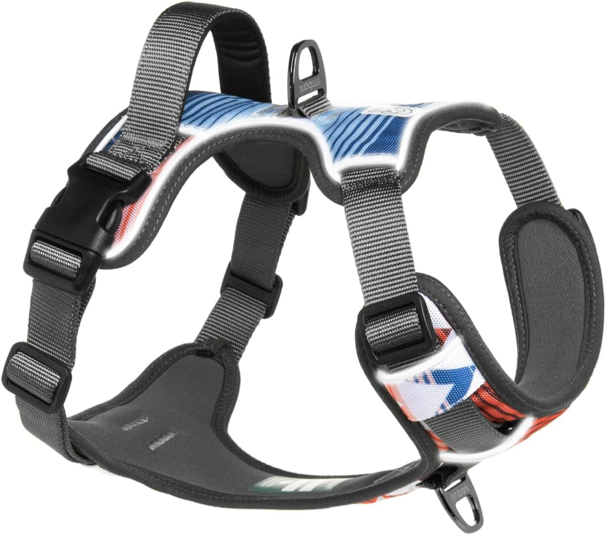 Embark Adventure Dog Harness, Reflective Trim No Pull Dog Harnesses for Small Sized Dogs - Military Grade Nylon, Front Clip with Gel Lined Handle.