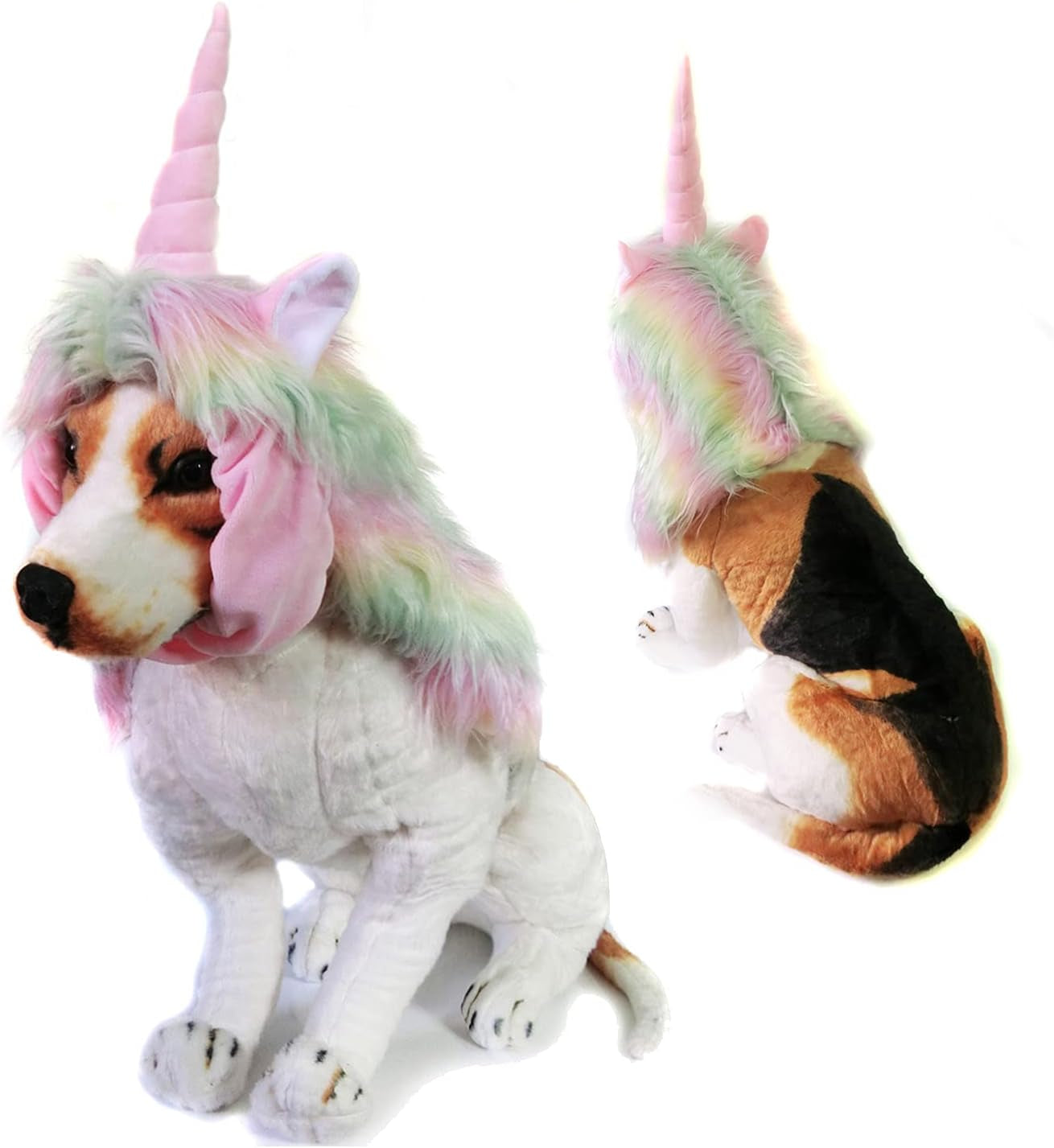 Funny Pet Reindeer Moose Costumes for Dog, Cute Furry Pet Wig for Halloween Christmas, Pet Clothing Accessories