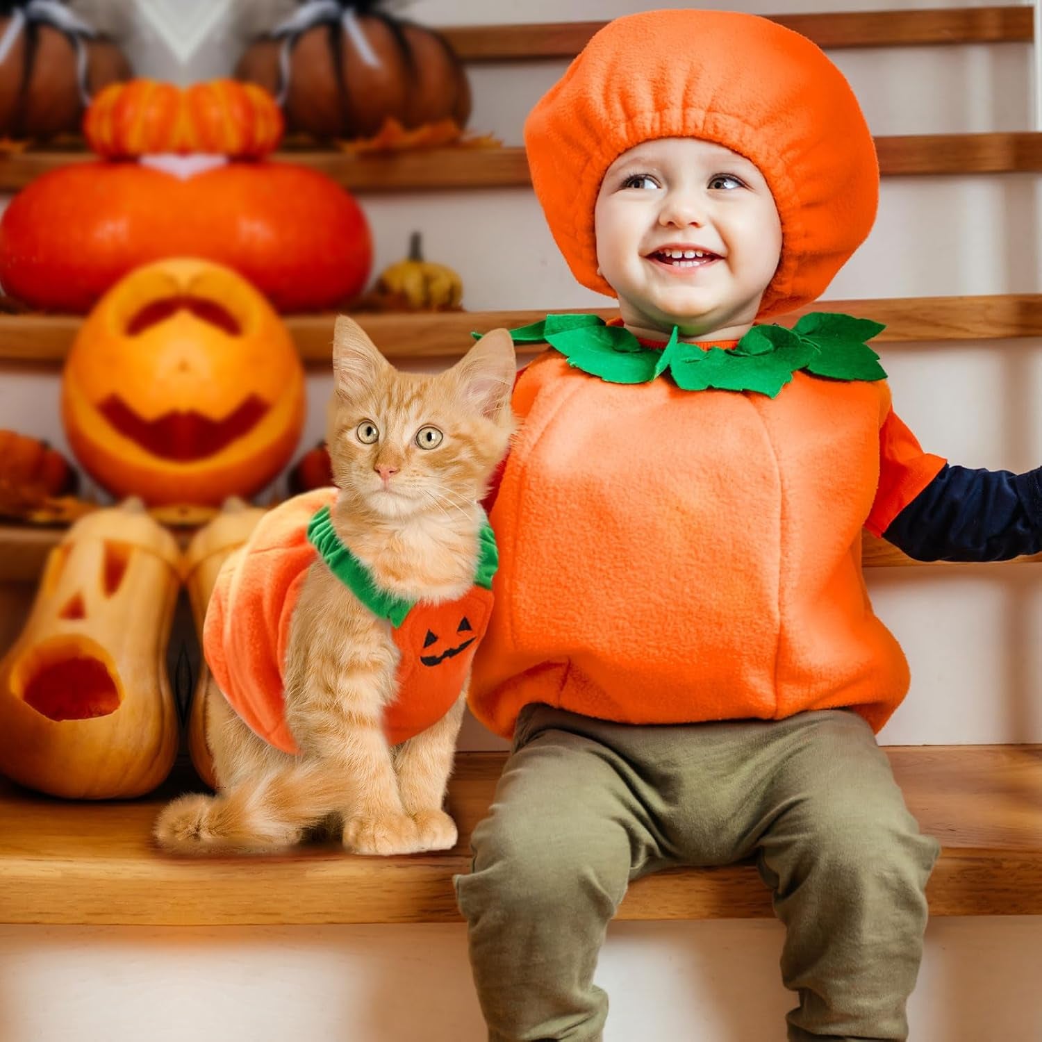 Funny Pumpkin Dog Halloween Costume Pet Dog Cat Thick Plush Pumpkin Decoration Shirt Clothes for Small Medium Dogs Cats Puppy Cute Halloween Party Cosplay Dress up Outfits