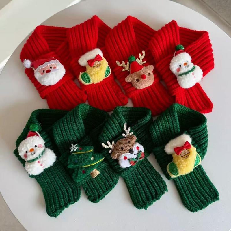 [2Pcs] 2025 NEW Pet Knitted Christmas Scarf & Hat Set for Cats & Dogs - Cute Reindeer & Snowman Design - Warm Plush Outfit for All Seasons - Ideal for Christmas Parties