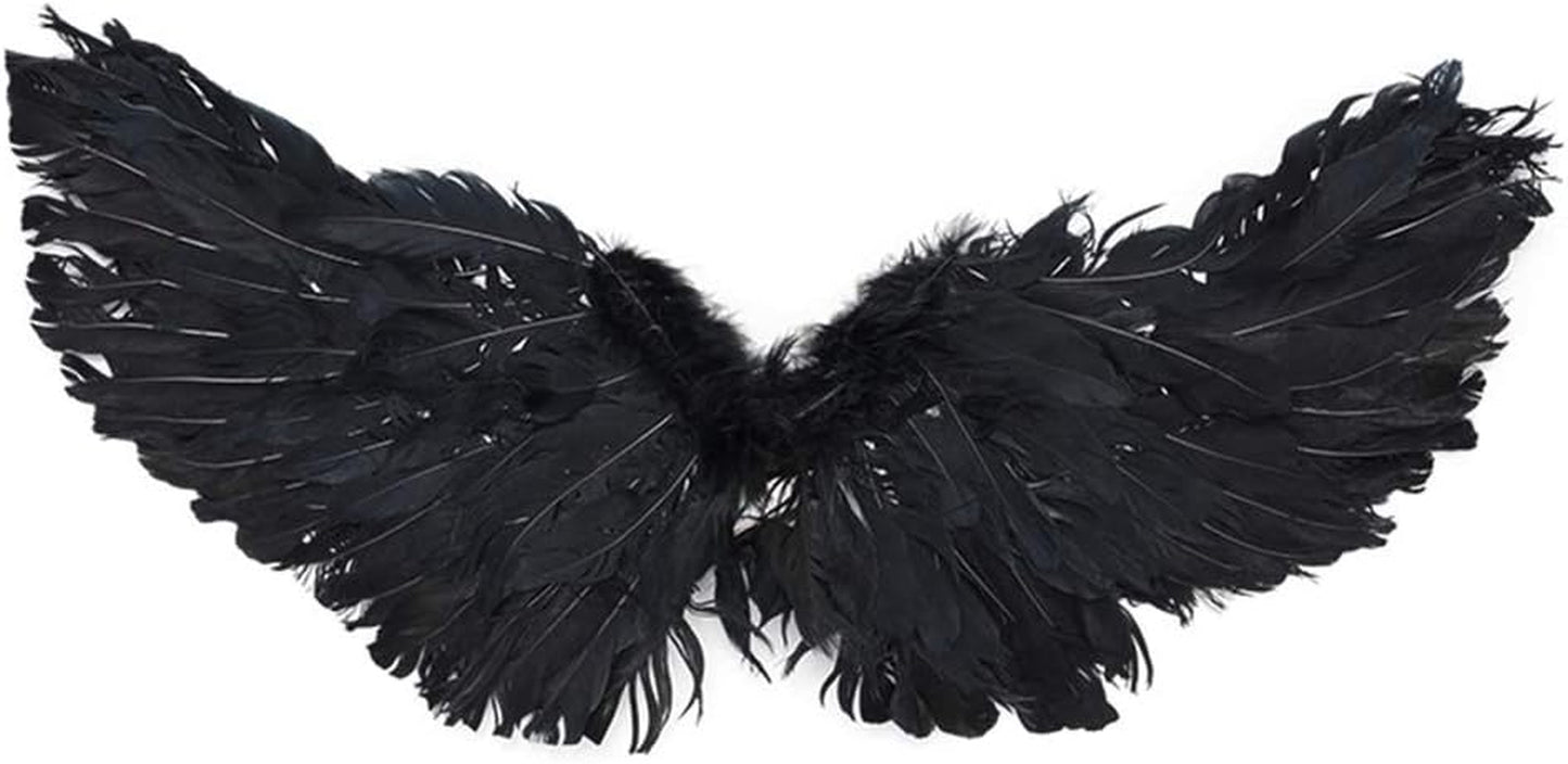Pet Halloween Costume Cosplay Angel Devil Black White Wing for Dog Cat Rabbit Piggy - Funny Gift at Halloween Party Anime Theme Birthday Christmas (Black, Small)