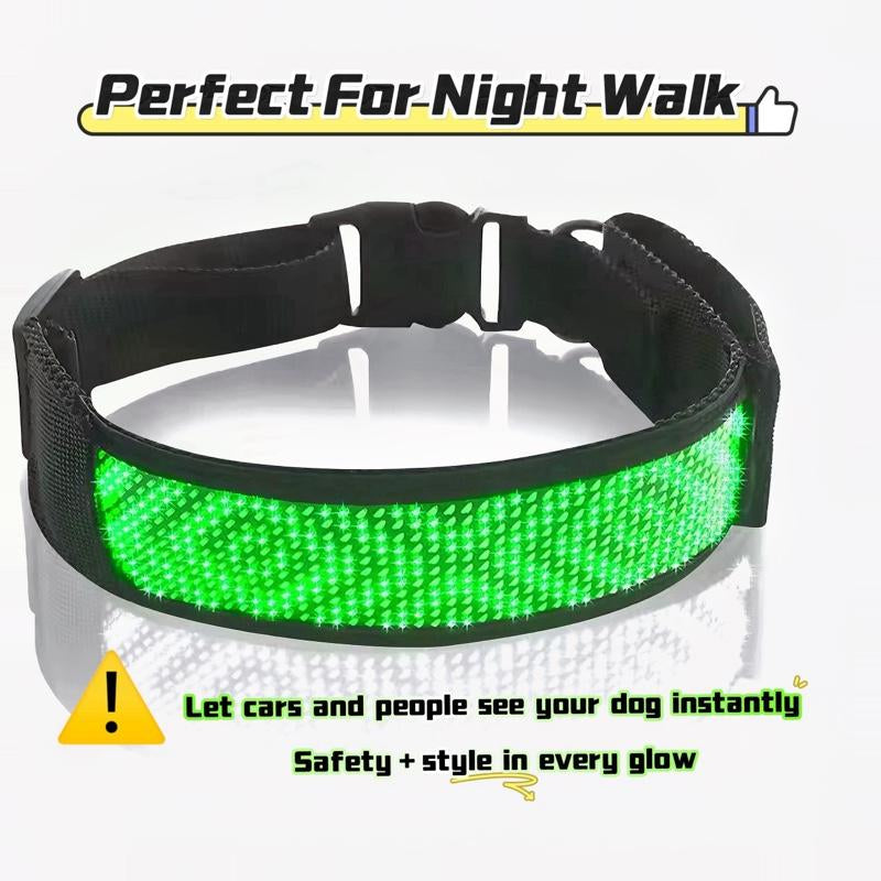 DOGDISPLAY Custom LED Dog Collar - Personalize Messages for Clear Communication & Instant Presence - Ideal for Dog Parks & Night Walks