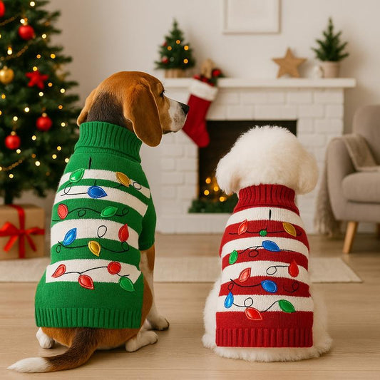 Christmas Plaid Pet Sweater, Soft Warm Fabric for Small Dogs & Cats, Festive Winter Apparel, Cozy Holiday Pet Clothes