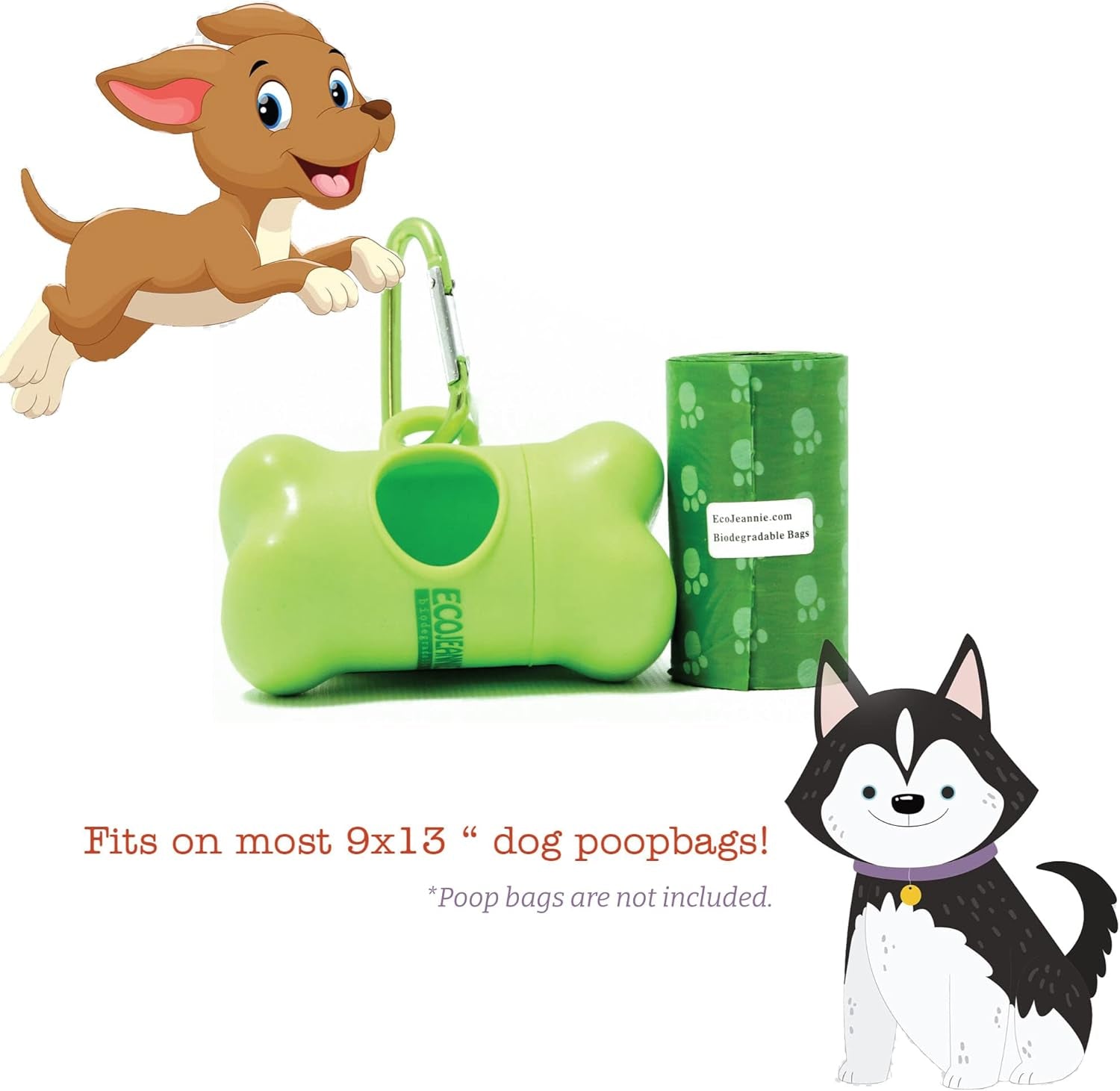 Wholesale 2 Pack Dog Poop Bag Dispenser with Stainless Steel Carabiner Clip - Dog Waste Poopbags Holder - Fits Most Pet Waste Poopbags (PB0008) *Dispenser Only. Poop Bag Is Not Included.*