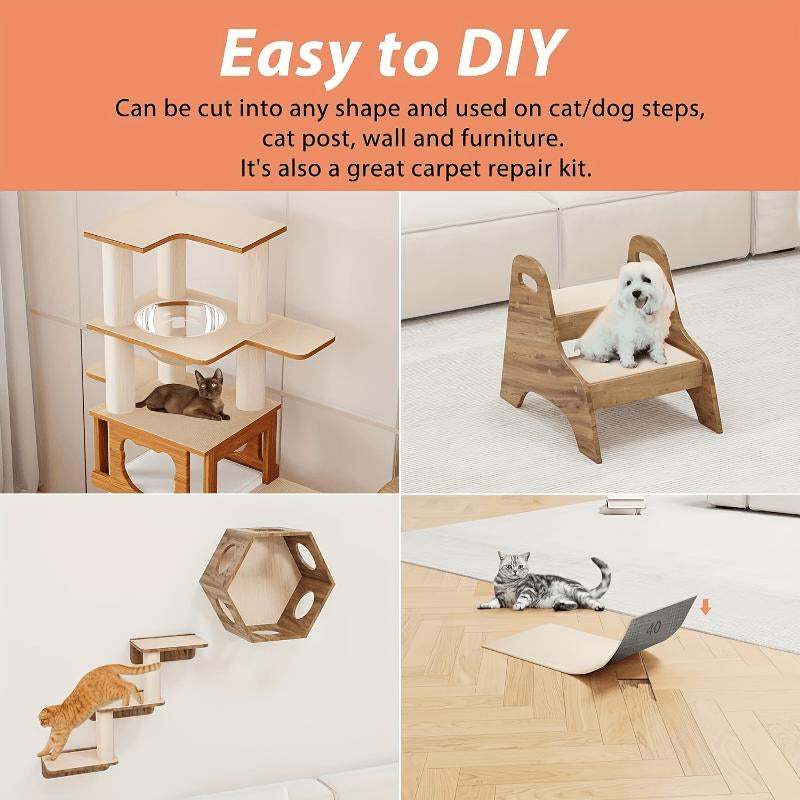 1Pc Durable Cat Scratching Pad - Self-Adhesive, Scratch-Resistant Felt Mat for Walls and Furniture, Perfect for Cats, Polyester Material - Multi-Size Pack, Cat Mat Scratcher, Wall Scratcher for Cats