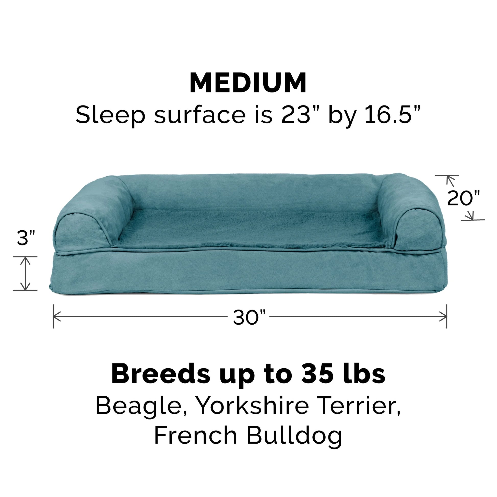 Plush & Suede Orthopedic Sofa Pet Bed for Dogs & Cats - Deep Pool, Medium