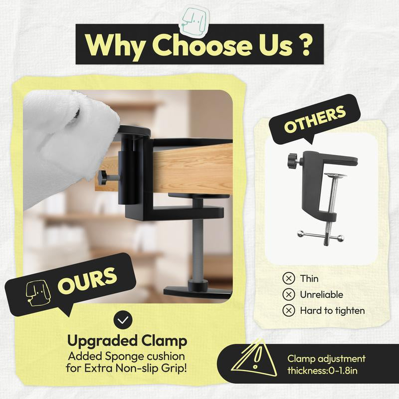 Cat Desk Hammock Bed – Rotating Cat Bed for Desk or Table, Upgraded Clamp with Sponge Pad, Holds up to 50LBS, Soft & Sturdy Cat Nest for Indoor Cats