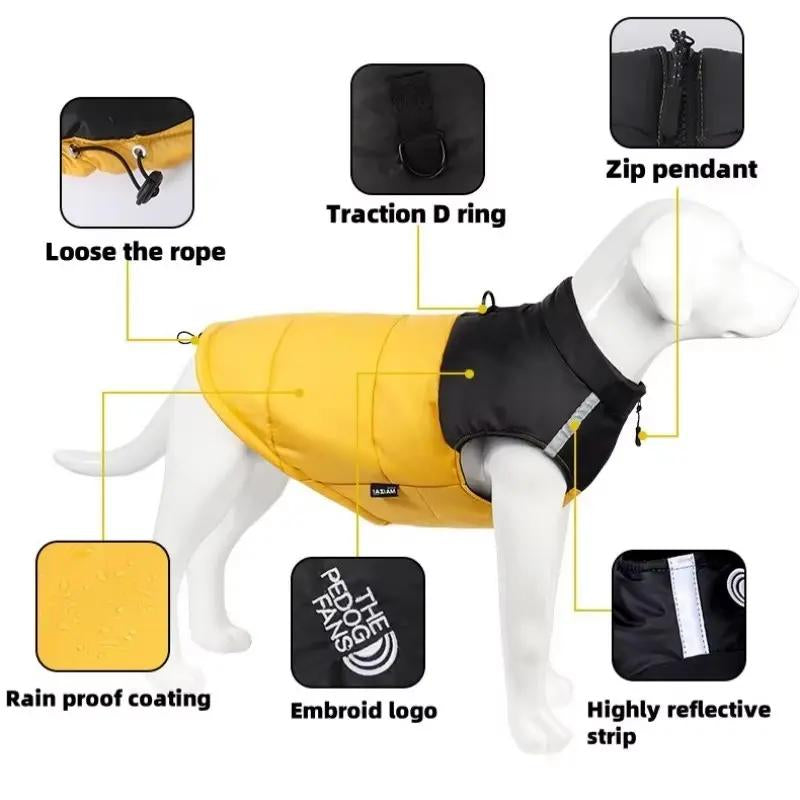 Warm Winter Dog Hoodie Jacket - Comfortable, Fashionable, Lightweight, Available in Multiple Sizes for Puppies