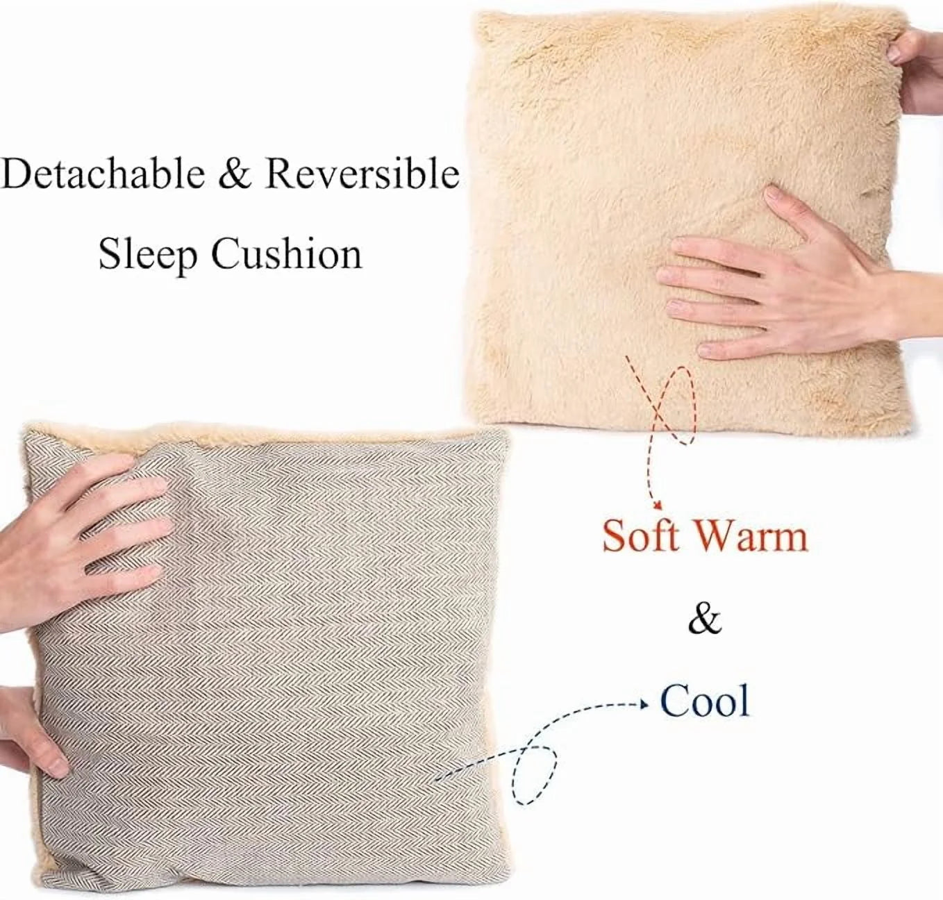 Cat Bed for Indoor Cats - Cat Cave Bed Cat House Cat Tent with Removable Washable Cushioned Pillow