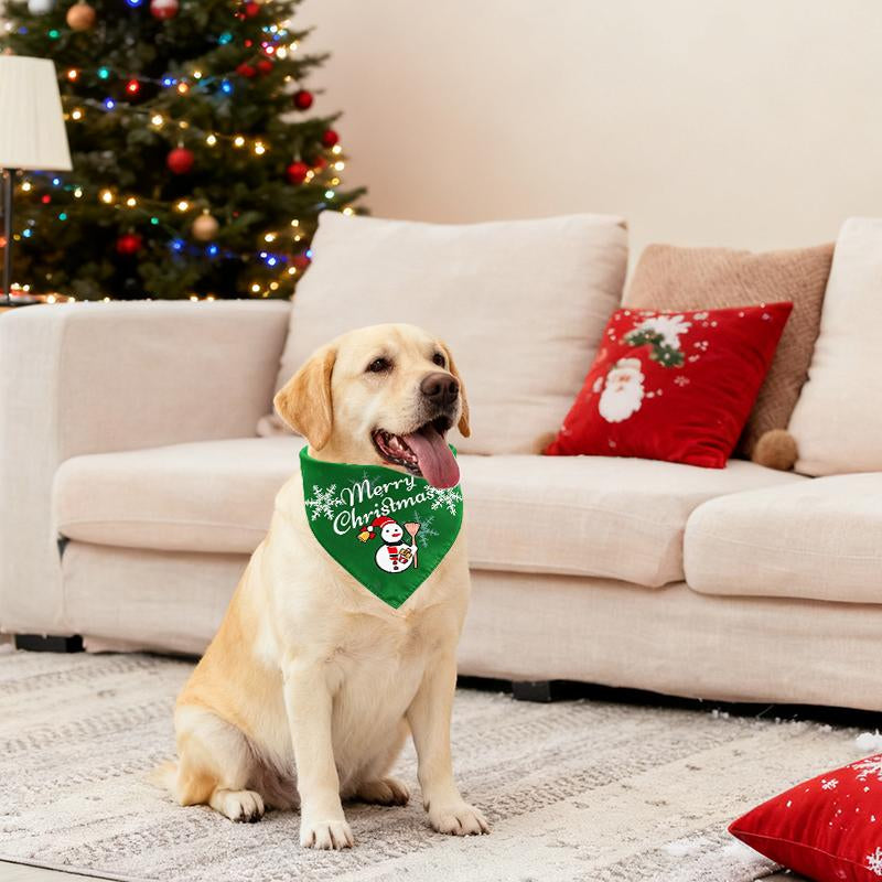 Hanepaity Dog Christmas Bandanas 3 Packs Merry Christmas Reversible Bandana Holiday Scarf Pet Collar for Small Medium Large Dogs Cats Plush Scarves Set