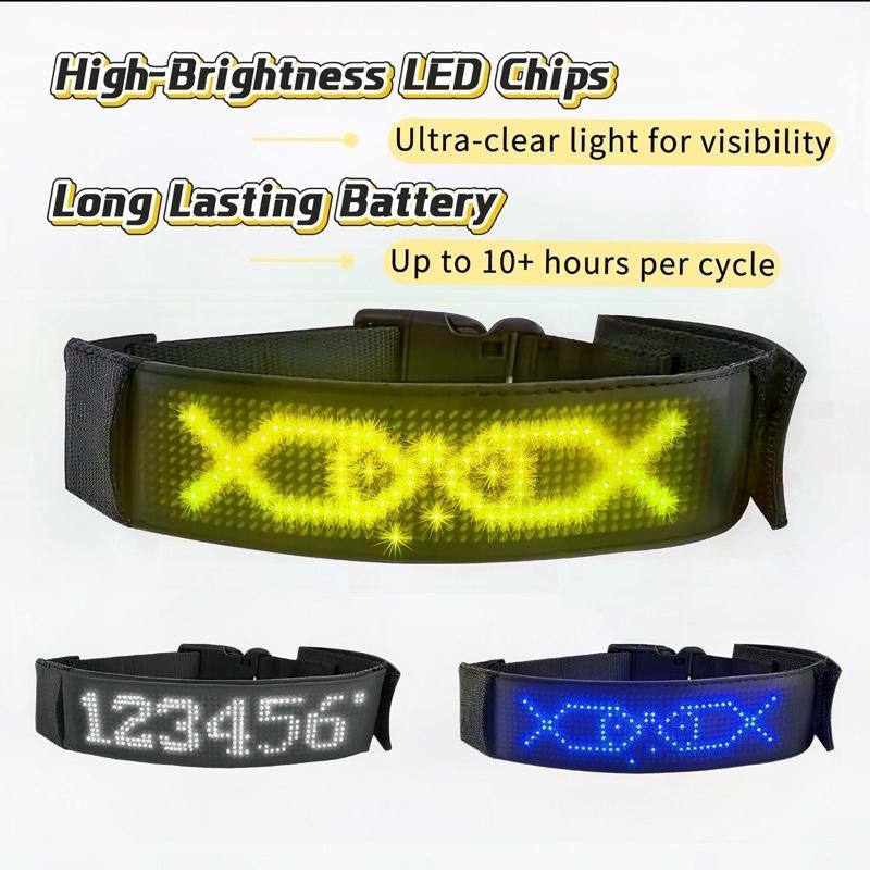 DOGDISPLAY Custom LED Dog Collar - Personalize Messages for Clear Communication & Instant Presence - Ideal for Dog Parks & Night Walks