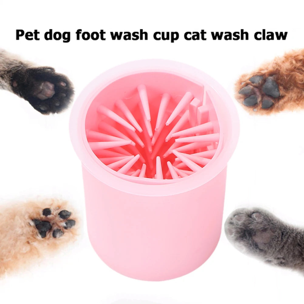 Pet Paw Cleaner Soft Silicone Foot Cleaning Brush Portable Pet Dogs Towel Foot Washer Cleaning Bucket Clean Brush Supplies