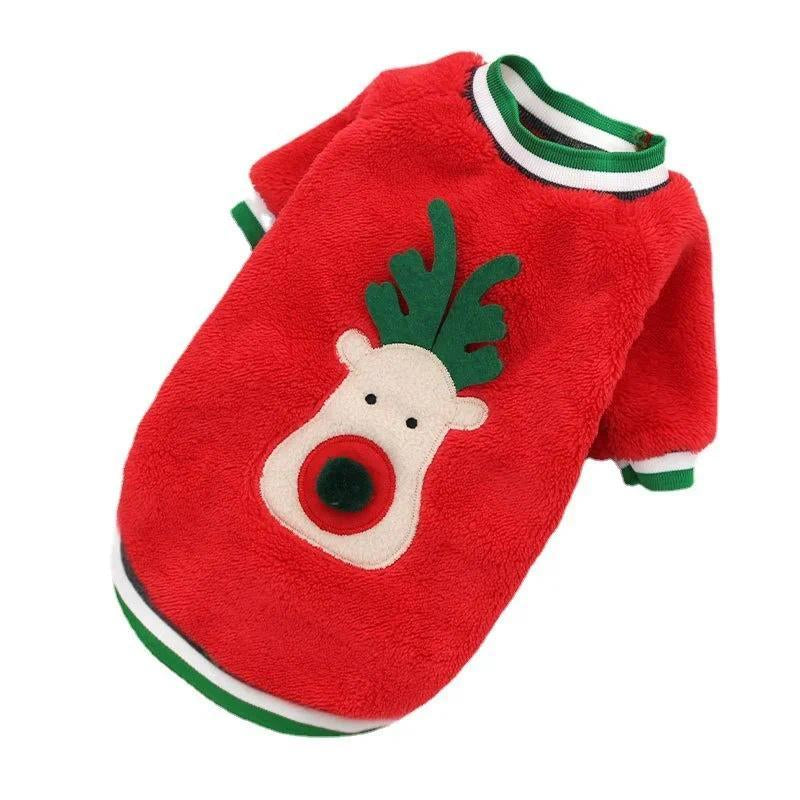 Christmas Dog Clothes Pet Clothes for Small Medium Dogs Winter Warm Elk Santa Claus Dog Cat Coat Hoodies Dogs Christmas Clothing