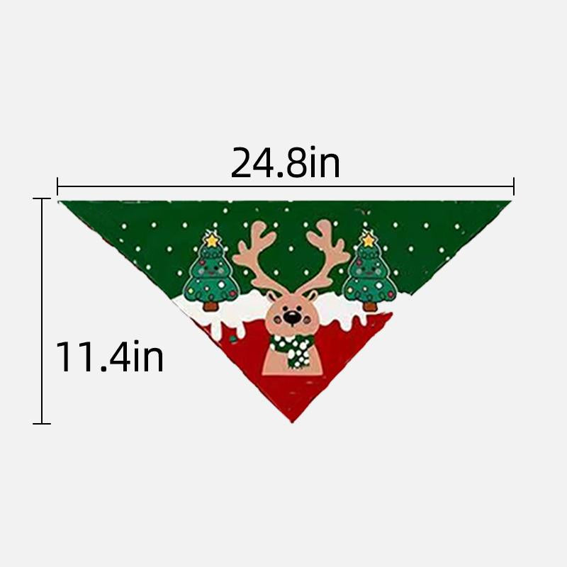 Hanepaity Dog Christmas Bandanas 3 Packs Merry Christmas Reversible Bandana Holiday Scarf Pet Collar for Small Medium Large Dogs Cats Plush Scarves Set