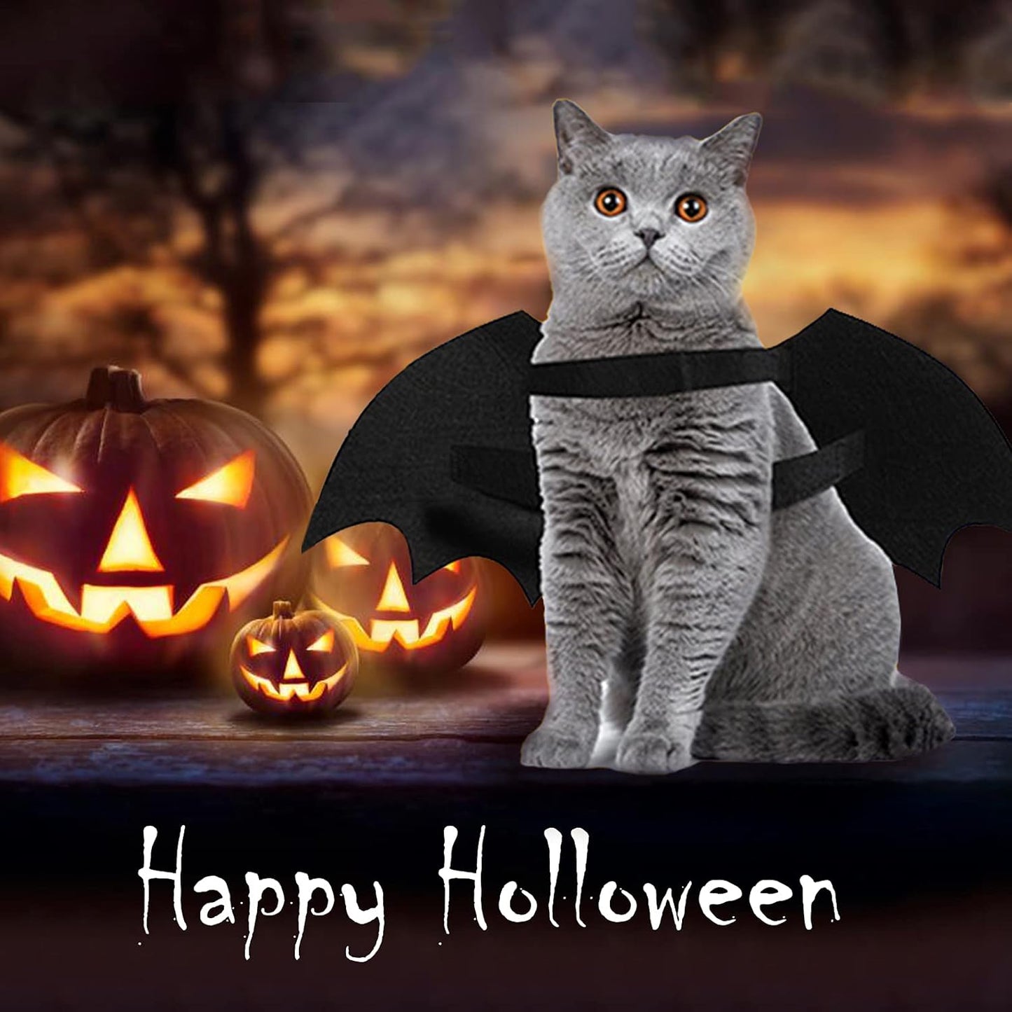 Dog Halloween Costumes, Cool Luminous Skeleton Bone Bat Wings Cosplay Cat Pets Costumes Dress up Apparel Accessories for Kitten Puppies, S