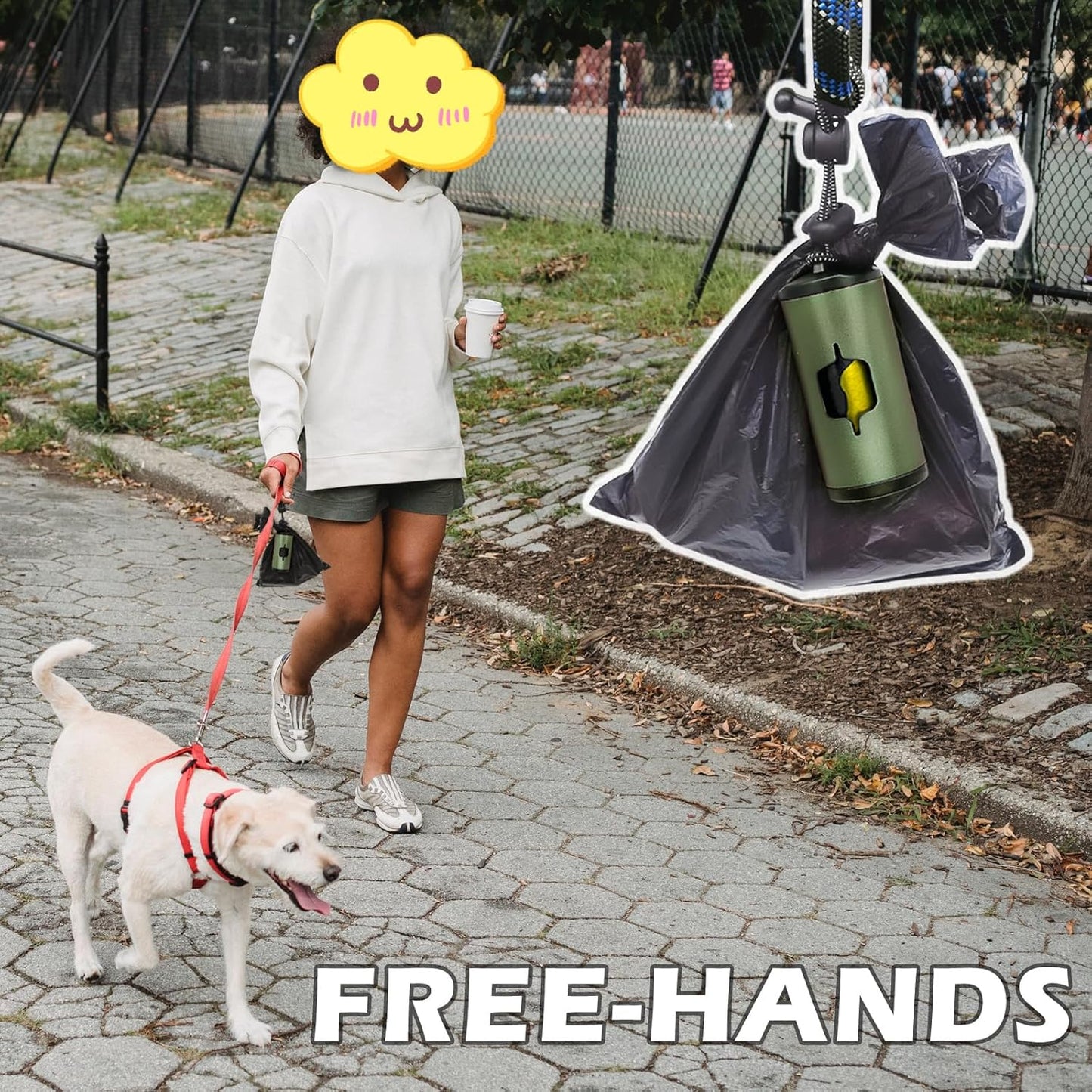 Metal Dog Poop Bag Holder W/Leash Clip|Durable Scratch-Resistant Aluminum|15 Bags+3 Accessories(Drak Green)