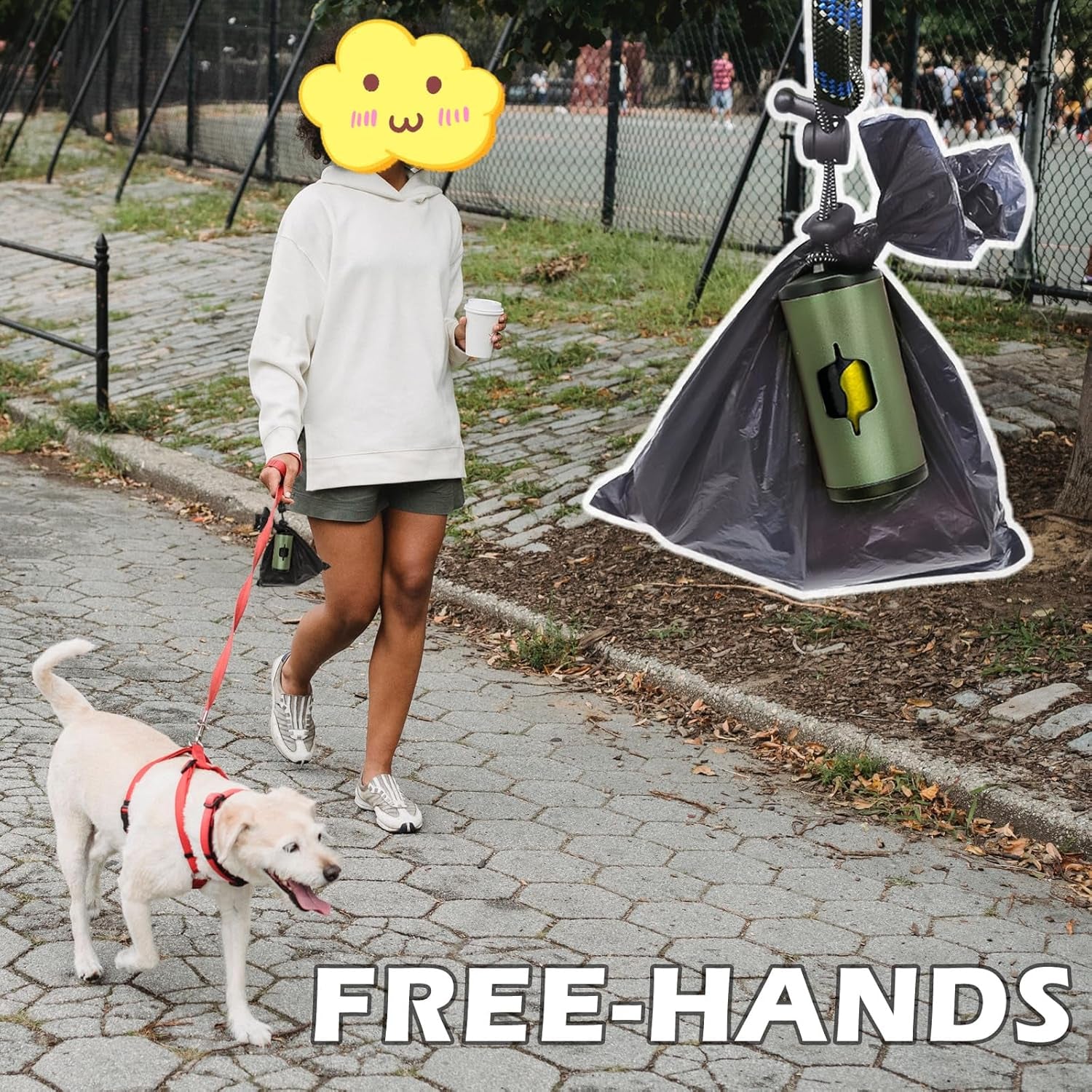 Metal Dog Poop Bag Holder W/Leash Clip|Durable Scratch-Resistant Aluminum|15 Bags+3 Accessories(Drak Green)