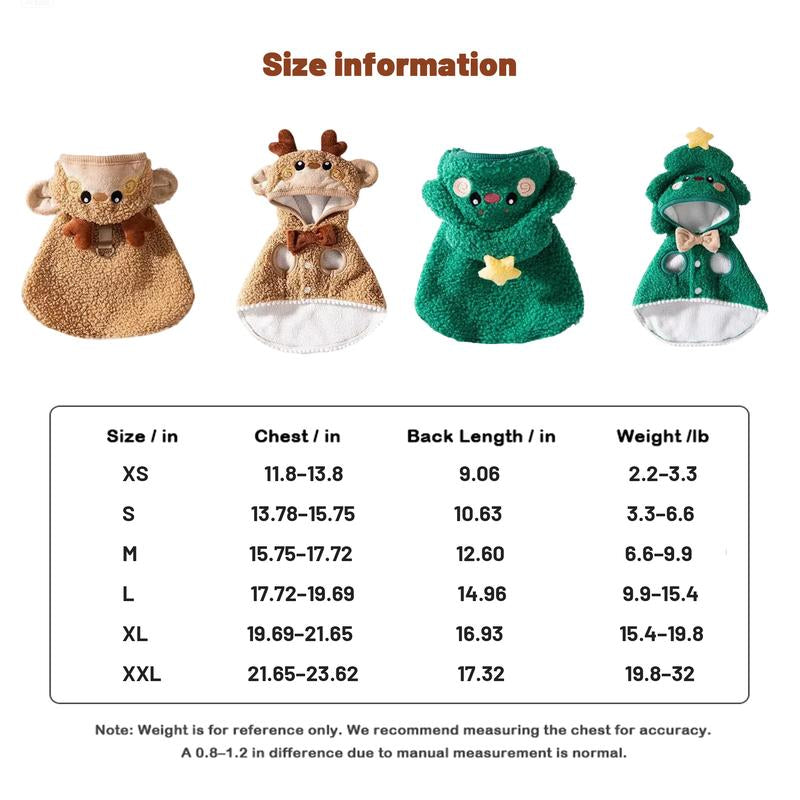 [Hipipet] Christmas Dog Cape for Large Breeds! Warm Winter Wear for Golden Retrievers/Samoyeds/Border Collies - Perfect Festive Outfit for Holiday Photos