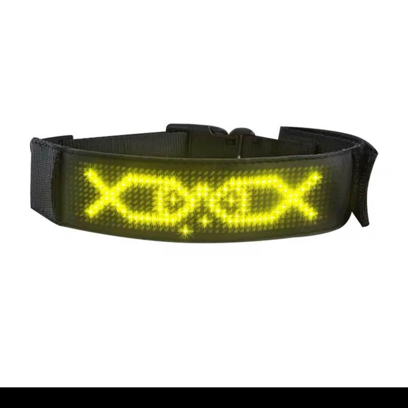 DOGDISPLAY Custom LED Dog Collar - Personalize Messages for Clear Communication & Instant Presence - Ideal for Dog Parks & Night Walks