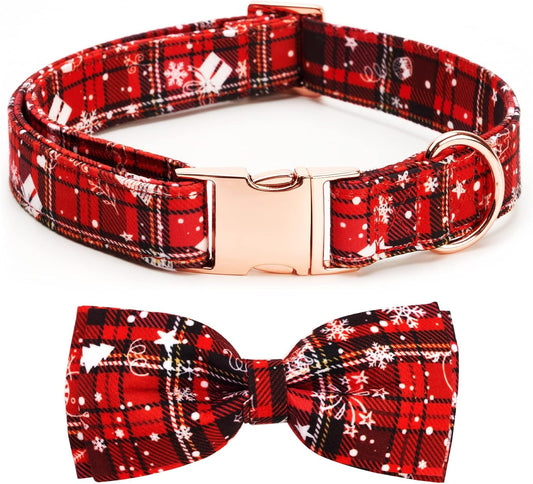 Adjustable Bow Tie Dog Collar Printed Cute Patterns Spring Summer Soft Pet Collars for Small Medium Large Dogs
