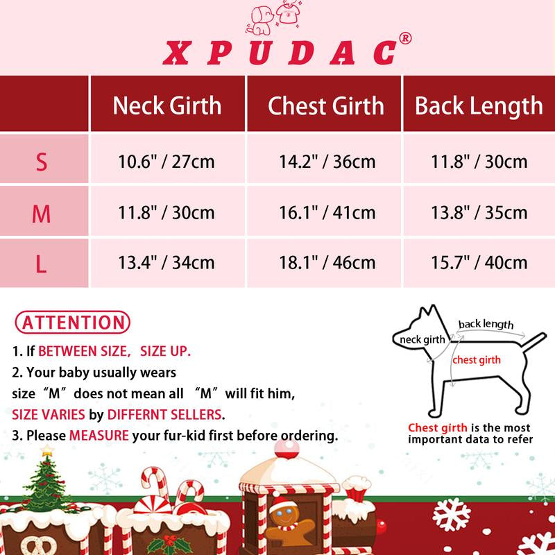 XPUDAC Christmas Dog Dress for Small & Medium Pets with Snowman Print Festive Holiday Costume Easy to Wear for Parties Pet Lightweight Clothes