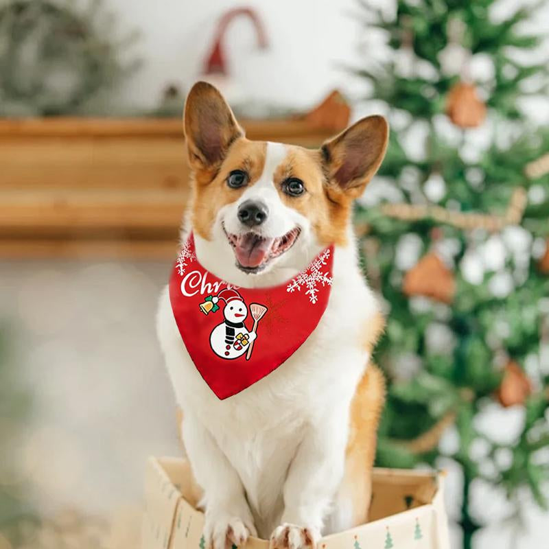 Hanepaity Dog Christmas Bandanas 3 Packs Merry Christmas Reversible Bandana Holiday Scarf Pet Collar for Small Medium Large Dogs Cats Plush Scarves Set