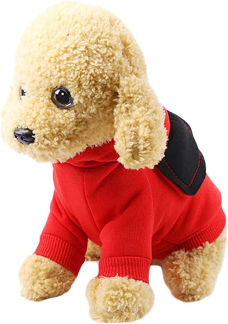 Pet Dog Hooded Clothes Apparel Puppy Cat Warm Hoodies Coat Sweater for Small Dogs with Cute Hat, Red, XXL