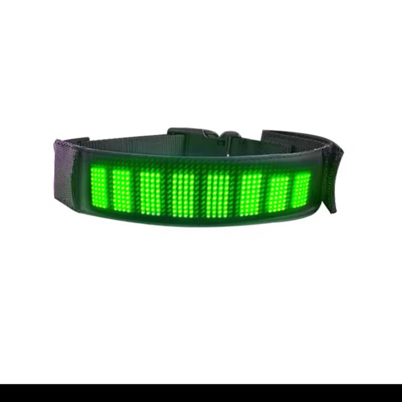 DOGDISPLAY Custom LED Dog Collar - Personalize Messages for Clear Communication & Instant Presence - Ideal for Dog Parks & Night Walks