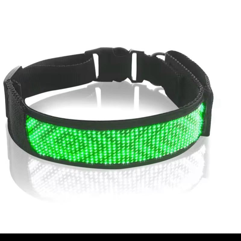 DOGDISPLAY Custom LED Dog Collar - Personalize Messages for Clear Communication & Instant Presence - Ideal for Dog Parks & Night Walks