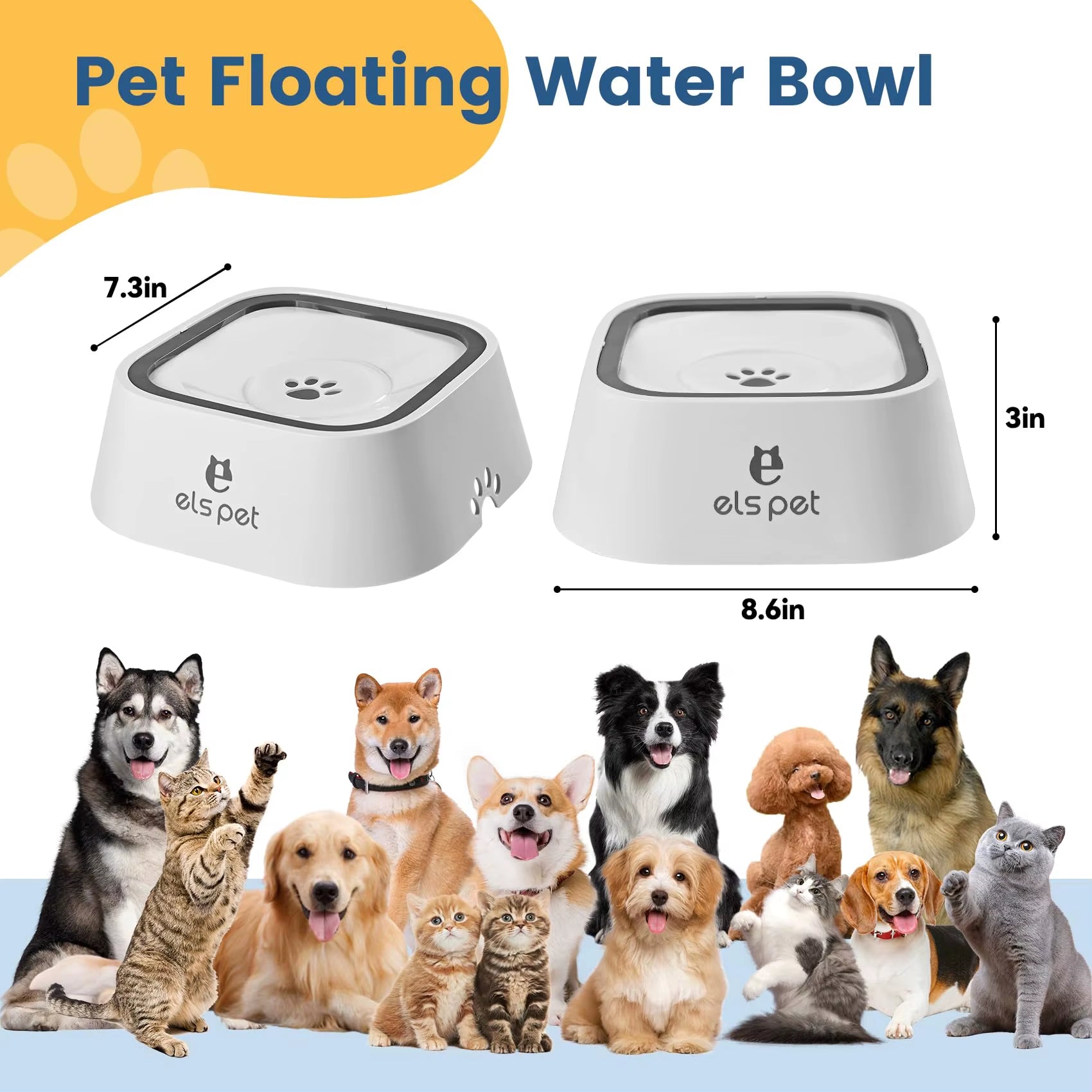 Spill Proof Dog Water Bowl, 35Oz No Spill Water Bowl for Dogs, 1L Slow Drinking Dog Water Bowl, Vehicle Travel Water Bowl